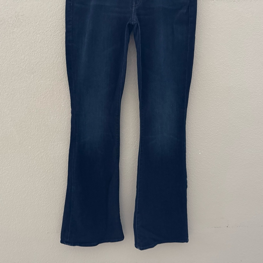 Mother The Cruiser Flare Jeans 30 Ink Paper Dark Blue Denim Mid Rise Minimalist - Picture 8 of 14